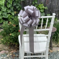 Large Silver Pull Bows with Long Tulle Tails - 9" Wide, Set of 6, Christmas, NYE, Wedding Pew Bows, Aisle Decor, Anniversary, Reception, Birthday, Fundraiser, School Dance, Graduation