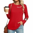 thumbnail image 2 of JTZGDY Merry Christmas Sweatshirts for Women Funny Xmas Tree Santa Claus Print Long Sleeve Holiday Season Pullover Tops Loose Oversized Casual Graphic T-Shirts Red#02 XL, 2 of 6