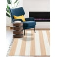 thumbnail image 6 of Unique Loom Chindi Rag Collection Area Rug - Striped (9' x 12' 2" Rectangle Beige/Ivory), 6 of 7