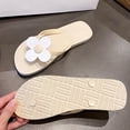 thumbnail image 5 of Yuanlong Womens Flip Flops Flower Decoration Thong Sandals Flat Casual Beach Open Toe Everyday Wear Footwear, 5 of 9