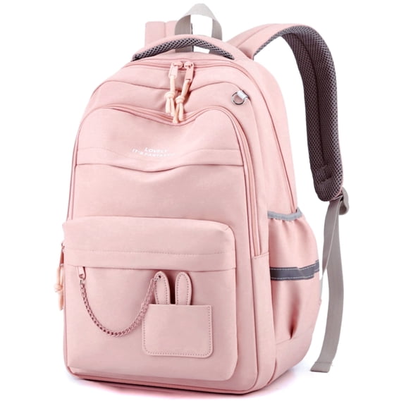 Tyethy School Backpack for College High Middle School Women, Kids School Bag for Teens Girls, Cute Rabbit Bookbag, Pink
