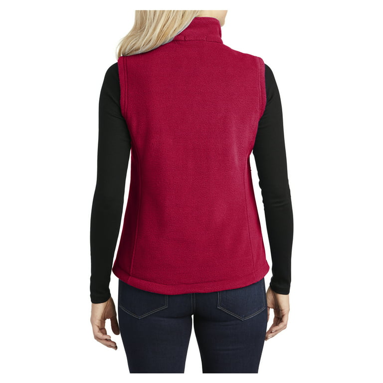 Womens Super Soft Value Polyester Fleece Vest True Red X-Large