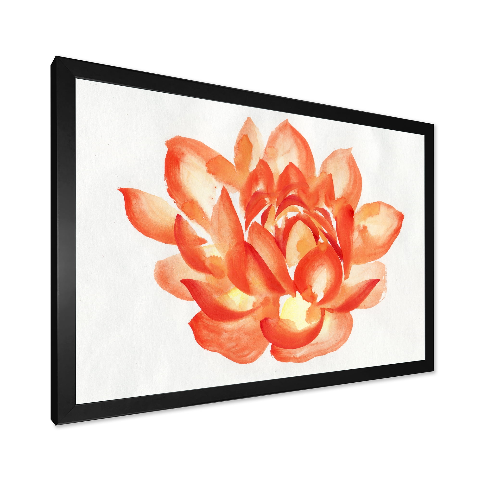 Designart 'Ancient Detail of A Orange Lotus' Traditional Framed Art Print