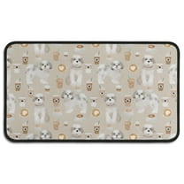 Cute Shih Tzu Dog and Coffee Pattern Door Rugs,Washable Non Slip Door Mats Indoor,Decorative Door Mats,Entry Mat Indoor for Entrance,Bedroom,Kitchen,Bathroom,30"x17"