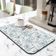 thumbnail image 2 of Retro Floral Dish Drying Mat, Absorbent Vintage Coffee Bar Mat, Botanical Kitchen Counter Protector, 2 of 7