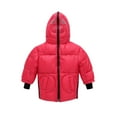 thumbnail image 2 of LFEOOST Winter Down Coats for Kids Baby Boys Girls Full Zip Up Light Puffer Padded Jacket Hoods Infant Outerwear Red 110, 2 of 4