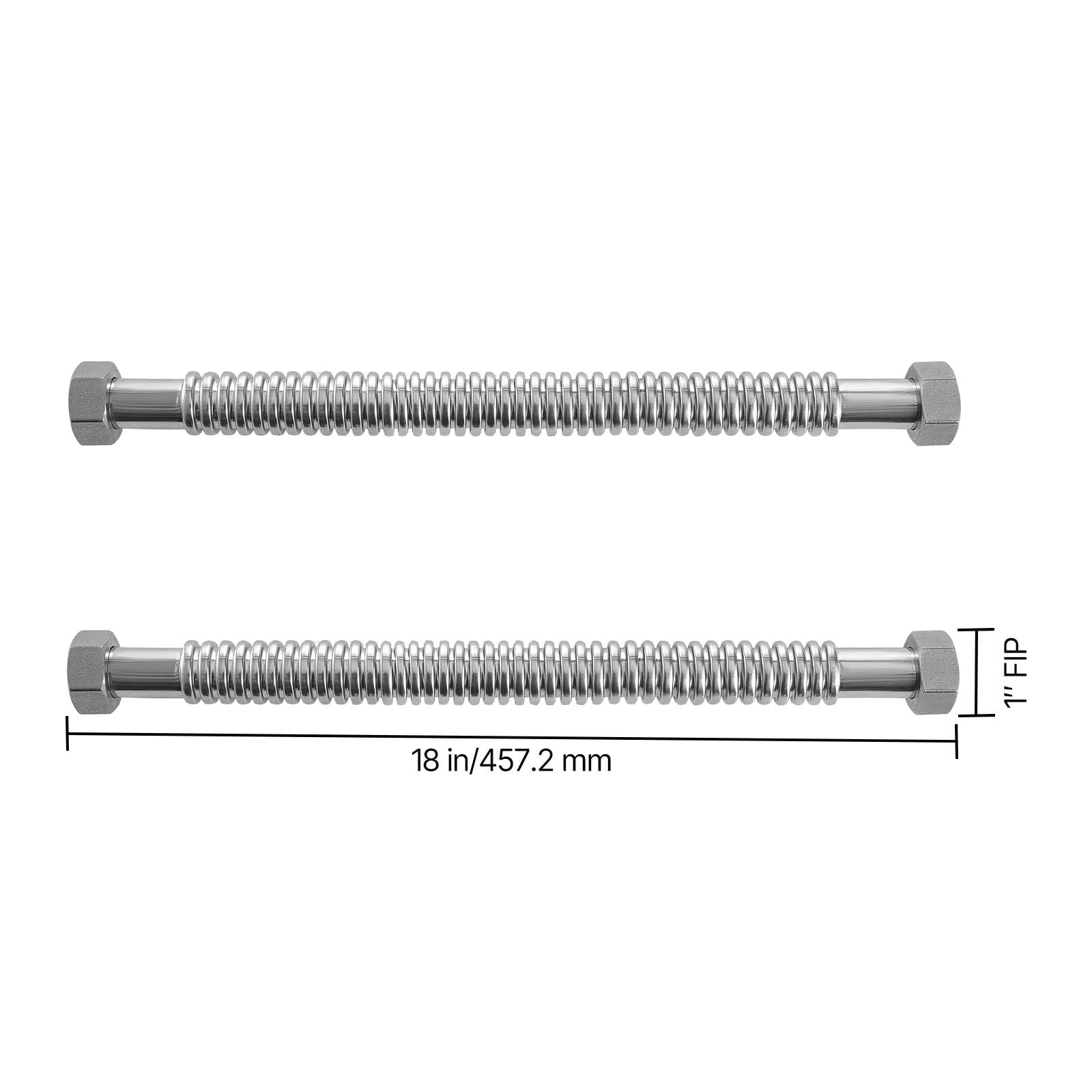 VEVOR Water Heater Kit, 18 Inch Length Water Heater Flex Connector, Waters Heaters Installation Kit with 1" FIP x 1" FIP Inlet & Outlet Connection for Bathroom, Kitchen, Laundry Room, Boiler Room