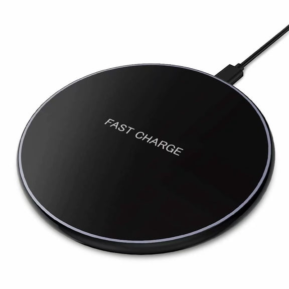 Fast Wireless Charger, Slim Qi Wireless Charging Pad 10W Compatible Samsung Galaxy Note10/S10/Note9/S9/Note8/S8/S7, 7.5W for iPhone 11/11 Pro/11 Pro Max/Xs Max/Xs/XR/X/8/8  (Micro-USB, Black)