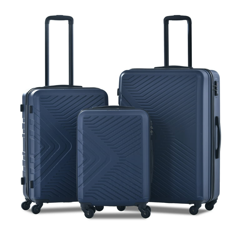 Zimtown 3 Piece Luggage Set, Carry on Suitcase Sets Hardside Lightweight  Spinner with TSA Lock, Sea Blue 