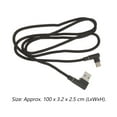 thumbnail image 3 of Cable USB tipo C trenzado en ángulo recto, USB 2.0 a USB-C de 90 grados, cable de datos, cargador para carga y transmisión de datos (negro), 3 of 5