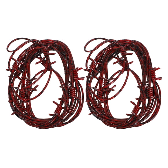 KAKOWELY 2 piezas de alambre de púas de plástico, alambre de púas, alambre de púas, decoración occidental para el hogar, alambre de púas falso de plástico, centros de mesa occidentales para mesas.