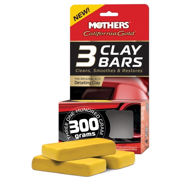 Mothers Paint Cleaner 07242 California Gold; Clay Bar; With Three Clay Bars 100 Gram Each