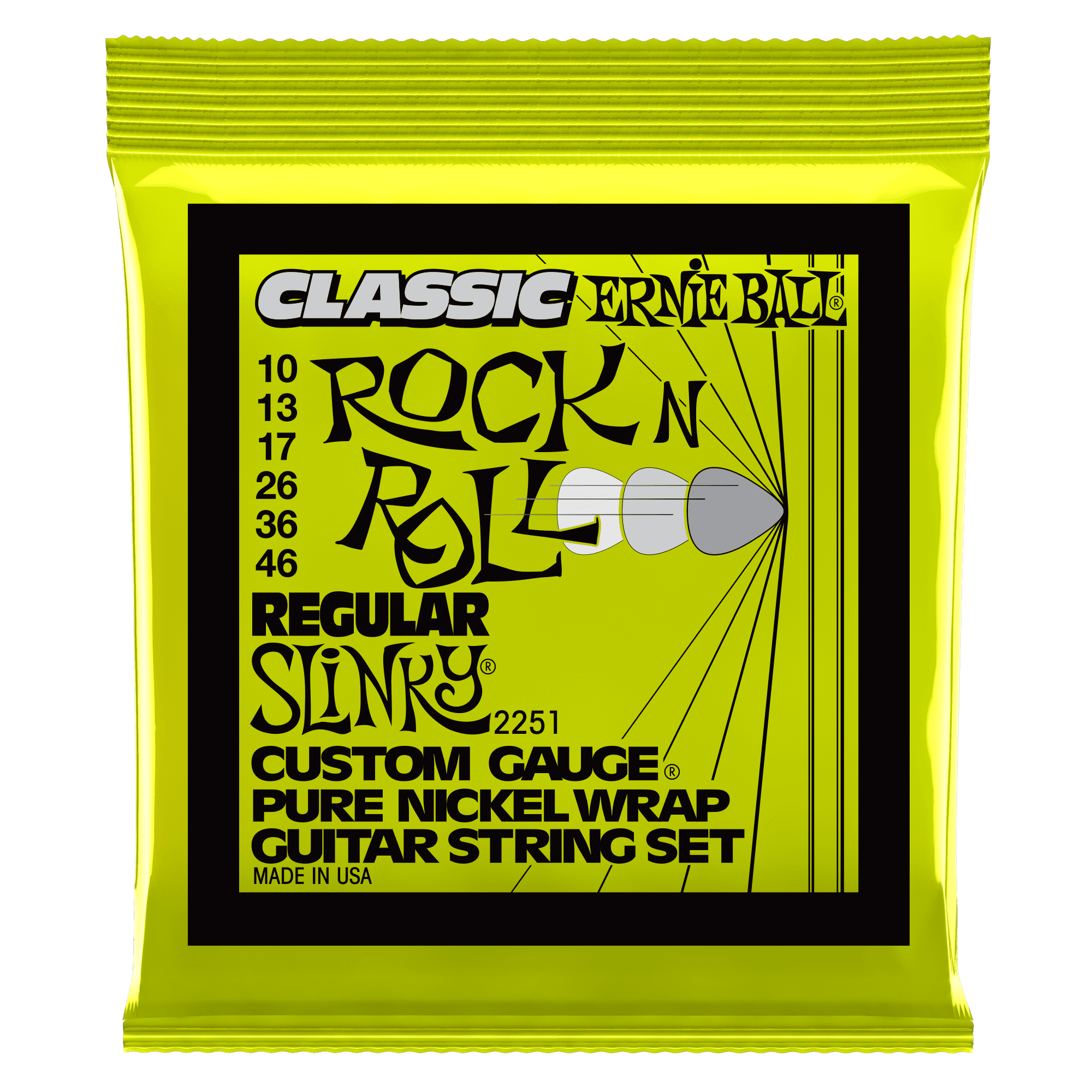 12 PACK Ernie Ball 2251 Classic Pure Nickel Slinky Electric Guitar Strings 10-46