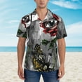 thumbnail image 2 of Kll Men'S Hawaiian Shirt Short Sleeve Button Down Beach Shirts-Skulls Roses, 2 of 7