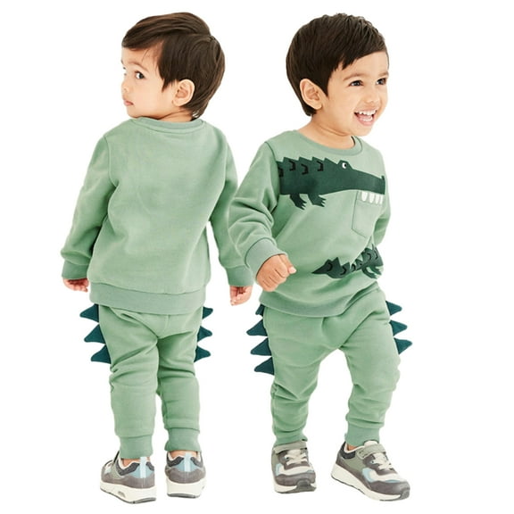 Esaierr Kids Baby 2Pcs Autumn Winter Tracksuits Jogger Pants Set for Boys,2-8Y Toddler Fleece Sweatshirt Pants Outfits Long Sleeve Sweatsuit Elastic Waist Sweatpants Set