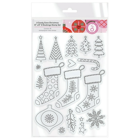 Tonic Studios Stamp Set-A Candy Cane Christmas 3 Stocking