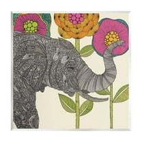 Stupell Industries Floral Elephant Wildlife Intricate Paisley Patterns Shapes Graphic Art Unframed Art Print Wall Art, Design by Valentina Harper