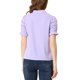 thumbnail image 3 of Blusa de manga corta con volantes y lazo en el cuello para mujer Inspire Chic, color púrpura, talla S, 3 of 8