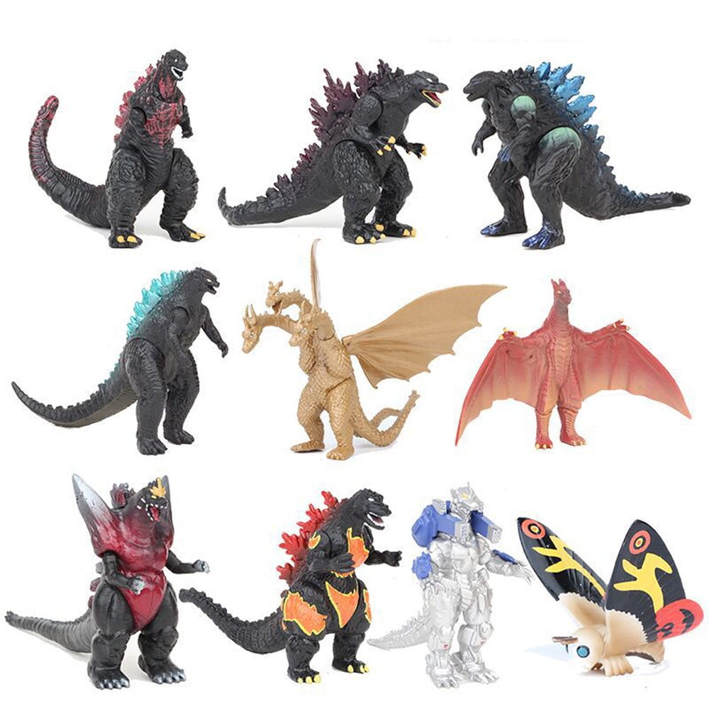Set of 10 pcs Godzilla Mechagodzilla Gigan Anguirus Mini Figure Child NEW Toys 