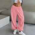 thumbnail image 5 of hlysgo Track Pants for Women Wide Leg High Waisted Baggy Joggers Pant Side Stripe Drawstring Ankle Trousers with Pockets Pink,M, 5 of 5