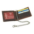 thumbnail image 7 of Distressed Vintage Leather Patriot American Flag Wallet -GOD BLESS AMERICA RFID Blocking Leather US Flag Men's Bifold Western Style Wallet Brown with Chain, 7 of 7
