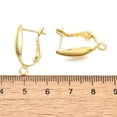 thumbnail image 3 of Brass Hoop Earring Finding Long-Lasting Plated Cadmium Free & Lead Free Rack Plating Real 18K golden Plated 23x6.5x14mm Hole: 2mm Pin: 0.7mm, 3 of 3