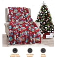thumbnail image 3 of Elegante manta de forro polar cómoda, 127 x 152 cm, diseño de búho navideño, 3 of 7