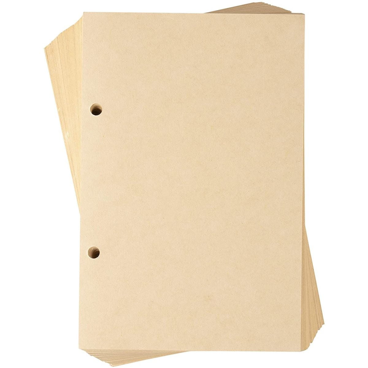 200-Sheet Journal Refill Papers, 2-Hole Binder, Kraft A6 Size, Fits 5 x 7' Journals & Diaries, 100 gsm