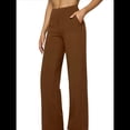 thumbnail image 1 of Pantalones de Yoga para Mujer, de Pierna , con Bolsillos, Cintura Alta, Elásticos, Informales, Deportivos. Marrón Oscuro L, 1 of 6