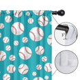 thumbnail image 4 of Baseballs and Stitches Green Pattern Insulated Teens Curtains Set Of 2, Bedroom Essentials, Toddler Room Decor 42"x84", 4 of 5