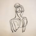 thumbnail image 3 of Woman Silhouette Metal Line Art - 13" x 24" - Black - Modern Home Decoration, 3 of 4