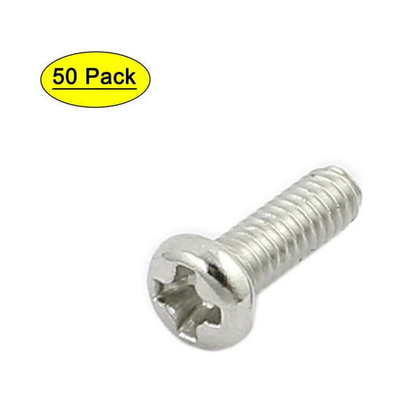 Uxcell M2x6mm Stainless Steel Pan Head Machine Screws Bolts (50-pack)