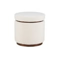 thumbnail image 4 of Linon Primrose Storage Ottoman Stool, Walnut Finish with Natural Sherpa Fabric, 4 of 9