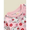 thumbnail image 6 of Suealasg Toddler Baby Girls 2Pcs Halloween Clothes Long Sleeve Crew Neck Floral Ghost Print Tops Pants 6M 1T 2T 3T Infant Fall Halloween Outfit, 6 of 8
