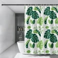 thumbnail image 1 of Waterproof Shower Curtain Bathroom Set Polyester Fabric with Grommets Non Slip Liner Thick Textured Modern Monstera Leaf Tropical Pattern Decor for Bathtub and Stall Water Resistant Washable Curtains, 1 of 6