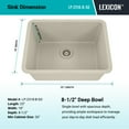 thumbnail image 4 of 23" x 18" Quartz Kitchen Sink, Single Bowl Sink, Drop-in Sink, Undermount Sink, Granite Kitchen Sink, Galaxy Beige Kitchen Sink Lexicon Platinum LP-2318-B-SO, 4 of 7