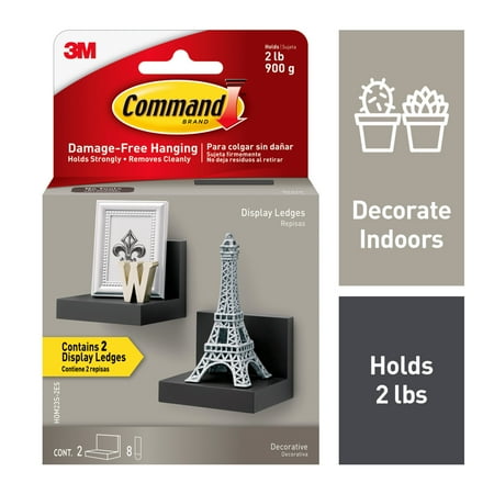 Bike Display - Command Display Ledges, Slate, 2 display ledges, 8 medium strips
