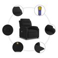 thumbnail image 4 of vidaXL Fauteuil Inclinable de Massage en Tissu Noir, 4 of 5