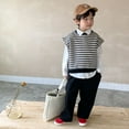 thumbnail image 3 of Uccdo Toddler Kid Casual Wide Leg Long Pants Boys Girls Loose Uniform Trousers with Pockets 3-8Y, 3 of 5