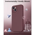 thumbnail image 2 of Compatible with iPhone 15 Case,Upgrade Liquid Silicone,with 2× Screen Protector[Enhanced Camera Protection][Scratch-Resistant Soft Microfiber Lining] Slim Cover Phone Cases (Plum), 2 of 12