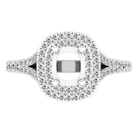 Dazzlingrock Collection 0.50 Carat (ctw) 14K Round White Diamond Engagement Semi-Mount Ring 1/2 CT, White Gold, Size 9