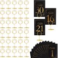thumbnail image 1 of Table Number Place Card Holder - with Table Numbers Holders x Double Sided Gold Printed Design Photo Picture Holders for Centerpieces Wedding Party Birthday (Gold), 1 of 7