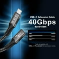thumbnail image 2 of 8K USB C 4 Extension Cable Fast Charging Cable Extender Male to Female Type C UHD Video 40Gbps 240W PD3.1 with Thunderbolt 4/3, 2 of 9