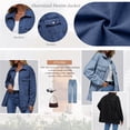 thumbnail image 3 of SUNBS Jean Jacket For Women Denim Jacket With Pocket Button Down Loose Fit Style, 3 of 8