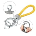 thumbnail image 4 of Car Fob Key Chain Braided Rope Keychains Holder for Men and Women PU Leather w/ D Shaped Ring Bling Key Rings Set Yellow, 4 of 7