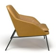 thumbnail image 3 of Pemberly Row Mid-Century Black Powder Coated Metal Frame Lounge Chair in Caramel, 3 of 6