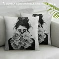 thumbnail image 3 of ONETECH Couch Bed Decorative Pillow Covers Black White Throw Pillow Covers Fashion Girls Bling Perfume Eyelashes High Heels Sayings Gray Flowers Cute Accent Pillow Covers (Black White), 3 of 5