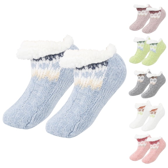 Ashirexll Womens Crew Socks, Fuzzy Socks for Women, Breathable Solid Color Everyday Casual Ankle