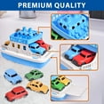 thumbnail image 3 of 9 Pcs Toy Boat Bath Toys for Toddlers with 4 Mini Car Toys and 4 Bath Boat Squirters,Pool Beach Toys Floating Ferry Boat,Birthday Gift for Boys Girls 1-4, 3 of 10