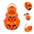 thumbnail image 6 of Fovewise 3pcs Halloween Candy Bucket Plastic Pumpkin Shaped Trick or Treat Pail with Handle Jack O Lantern Basket for Halloween Party Favors, 6 of 8